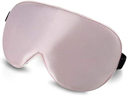 Alaska Bear Natural Silk Sleep Eye Mask Pink, Back Black for Blackout
