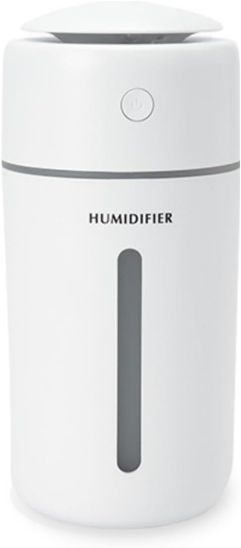 Personal Ultrasonic Cool Mist Humidifier for Car Bedroom Office, Portable Rechargeable Travel Humidifier for Car & Desk, with 7 Color Lights, Battery Powered