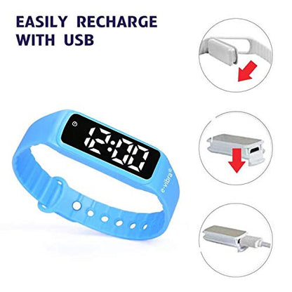 Potty Training Watch - Silent Vibrating Alarm Watch Pill Reminder Wristband with Countdown Timer (Blue)