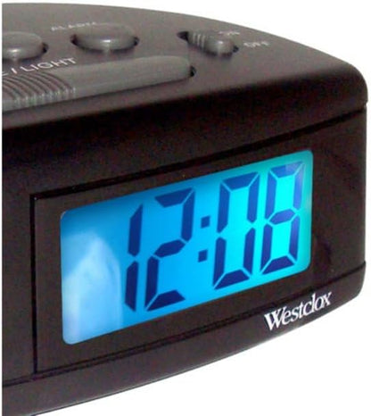 Westclox Extra Loud Alarm Clock for Heavy Sleepers, Easy-to-Read LCD Display with Adjustable Alarm and Snooze (Black)