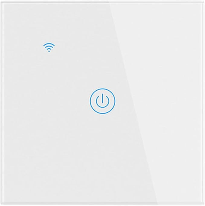 Tuya Smart WiFi Touch Light Switch EU No Neutral Wire Required Compatible with Voice Control White 1 Gang