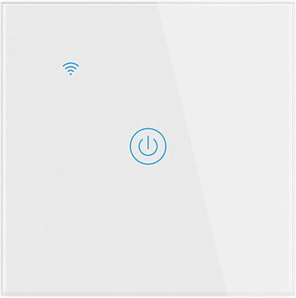 Tuya Smart WiFi Touch Light Switch EU No Neutral Wire Required Compatible with Voice Control White 1 Gang