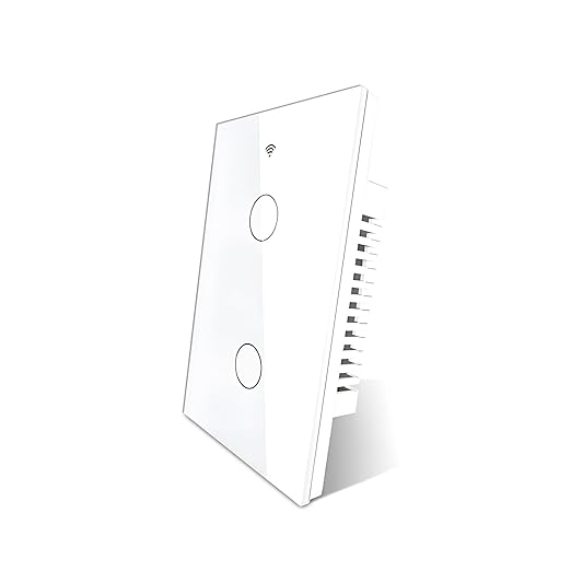 ZINDRA Smart Wall Light Switch, 2.4GHz Wi-Fi Touch Control, Single Pole Neutral Wire Required, Compatible with Alexa & Google Assistant, Remote Control with Schedule & Timer (1-Pack)