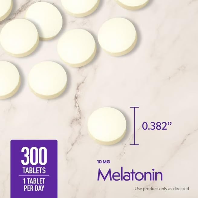 Members Mark Extended Release Melatonin 10 mg Tablets 300 ct Sleep Support for Travel Shift Work and Nighttime Routine