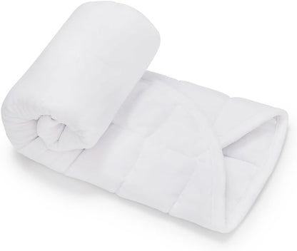TONGDADA Weighted Lap Blanket 7lbs for Adult,Perfect for Relaxation, Lounging, Napping, Sleeping & Travel,Luxury Minky Weighted Body Blanket,Weighted Throw Blanket-White Minky, 29" x 24"