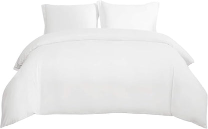 Bedsure Duvet Cover California King Size - Soft Double Brushed Bedding Set for Kids & Adults, Zipper Closure, 3 Pieces, Includes 1 Duvet Cover (104"x98") & 2 Pillow Shams, NO Comforter, White