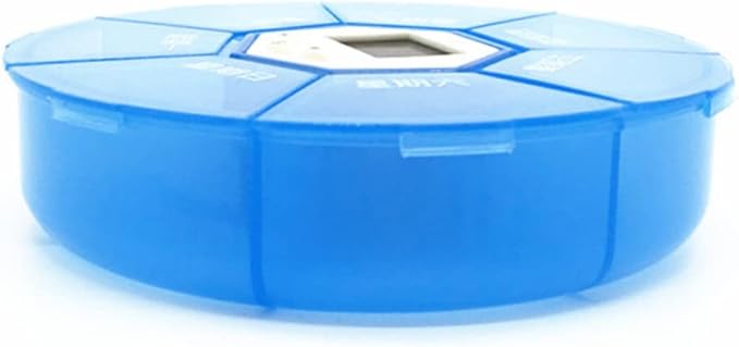 PartyKindom Compartments Pill Dispenser Alarm Clock Reminder Portable Electronic Medicine Organizer for Patients Edition