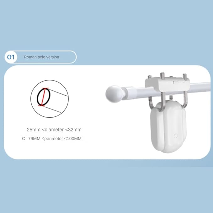 Automatic Curtain Opener Robot Smart Curtains Rod Home Device with Remote Control, Switch Manual Easy Install