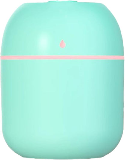 Portable Mini Humidifier Small Cool Mist Humidifier Personal Desktop USB Powered Super Quiet for Travel Car,Office,Baby Bedroom, Night Light, 2 Mist Modes, Auto Shut-off (blue)