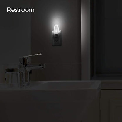 Emotionlite Plug in Night Light, Neutral White LED Nightlight, Dusk to Dawn Sensor, Kids, Nursery, Bedroom, Bathroom,Hallway, Stairs, Kitchen, 6 Pack