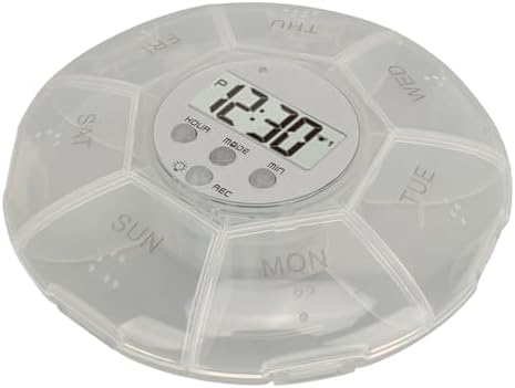 Case with Alarm, Weekly Medicines Setting Up Voice Reminders with Recording Playback Function 7 Day Medication Times Dispenser The Elderly Blind Person
