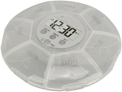 Case with Alarm, Weekly Medicines Setting Up Voice Reminders with Recording Playback Function 7 Day Medication Times Dispenser The Elderly Blind Person