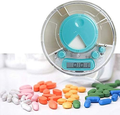 Intelligent Pill Dispenser, Electronic Medication Organizer with Alarm Reminders Weekly Pill Box Case with Moisture-Proof Design to Hold Vitamins, Fish Oil, Supplements and Medication (White)