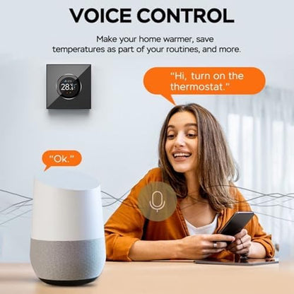 Smart Thermostat for Home, Programmable Bluetooth Temperature Regulator with 1.32in TFT Screen, Knob Control Diameter 1.81in, 95~240V AC Control Via Cell Phone or Smart Voice