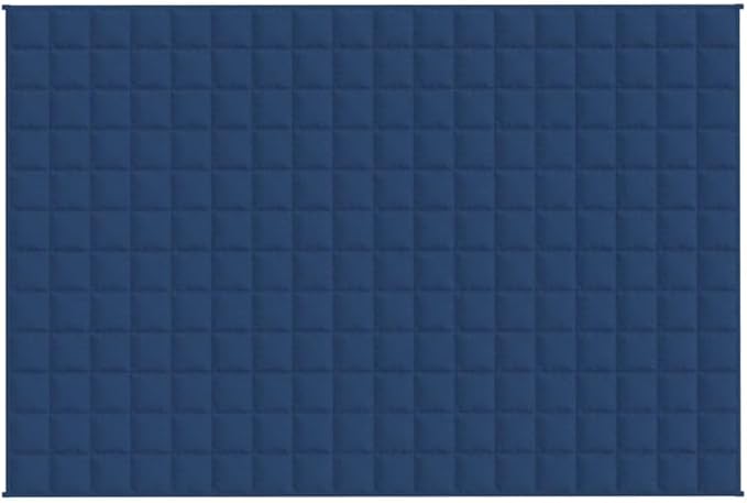 Blue Weighted Blanket 53x79 Inches Single Size, 100% Brushed Polyester Microfiber Breathable Fabric for Stress Relief and Deep Sleep, Calming Weighted Stability with Evenly