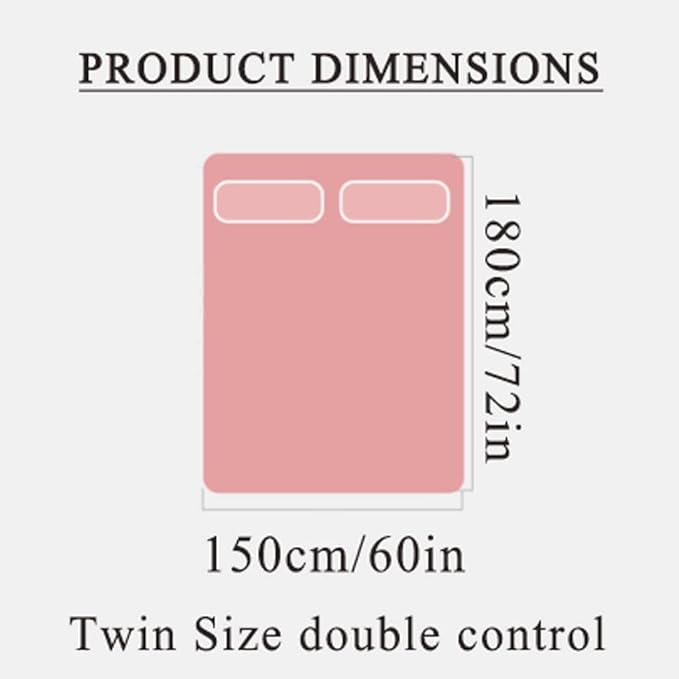 HRTC Full Size Electric Blanket Soft Comfortable Electric Overblanket Dual Control Smart Timing Heating Blanket Machine Washable
