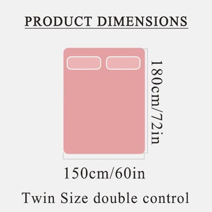 HRTC Full Size Electric Blanket Soft Comfortable Electric Overblanket Dual Control Smart Timing Heating Blanket Machine Washable