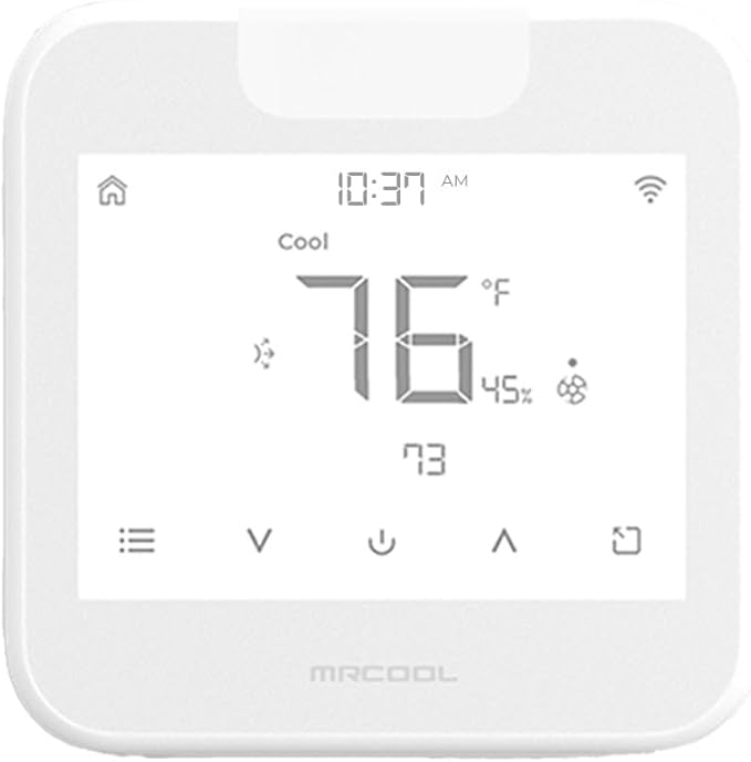 MrCool Smart Programmable Thermostat MST04 4 Heat / 2 Cool Touchscreen, Alexa & Google Assistant Compatible, Modern Design