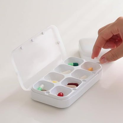 DEFI Smart Pillbox, Large, 8 Slots, Pill Organizer, Portable, Bluetooth, Easy to use, selfcare, with Alarm, Sound & Light, Daily, Compact Medicine Holder for Vitamins, Supplements, Free Reminder app.