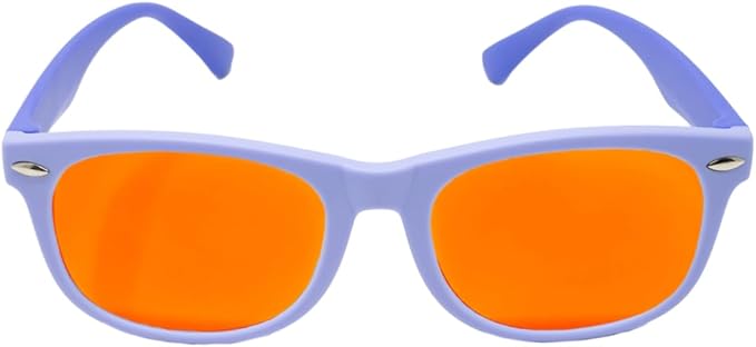 DefenderShield Blue Light Blocking Glasses Kid Series for Computer, Mobile, Gaming, Sleep-Purple - Anti Eye Strain, Headache