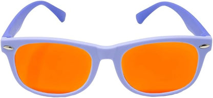 DefenderShield Blue Light Blocking Glasses Kid Series for Computer, Mobile, Gaming, Sleep-Purple - Anti Eye Strain, Headache