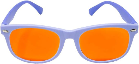 DefenderShield Blue Light Blocking Glasses Kid Series for Computer, Mobile, Gaming, Sleep-Purple - Anti Eye Strain, Headache