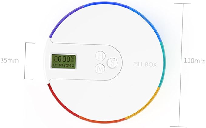 NOLITOY Weekly Organizer Compartments and Alarm Reminder Portable Dispenser for Travel Day Medicine Timer for Vitamins and Medication Management