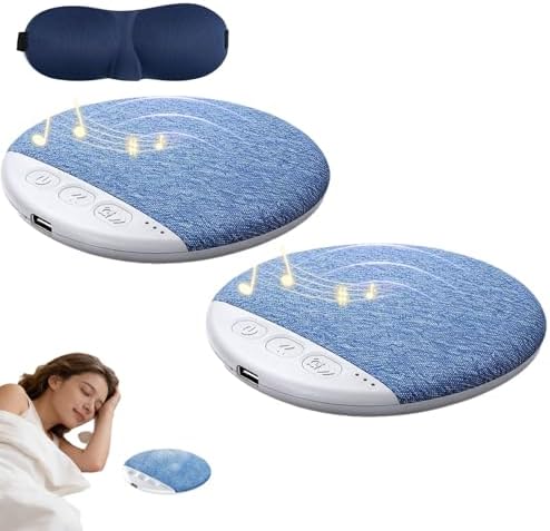 Ultra-Thin Bluetooth Pillow Speaker for Sleeping, Built-in White Noise to Support Sleep, Dual-Mode Bone Conduction & Speakers Audio, Features A Three-Dimensional Bass Effect (2Pcs)