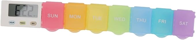 Automatic Pill Dispenser, Medicine Organizer with Timer Reminder Alarm, Portable Large Capacity Pill Organizer for Home, Office (7 Grids)