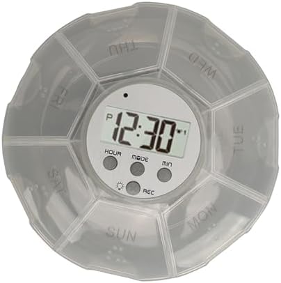 Case with Alarm, Weekly Medicines Setting Up Voice Reminders with Recording Playback Function 7 Day Medication Times Dispenser The Elderly Blind Person