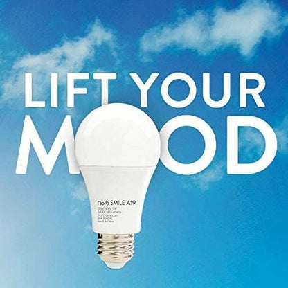 NorbSMILE Full Spectrum Light Bulb - Sunlike Premium A19 9W Wellness LED. Boosts Energy & Mood, Supports Circadian Rhythm, High Color Rendering, Imitates Sunlight Indoors, Energy Compliant (1-Pack)