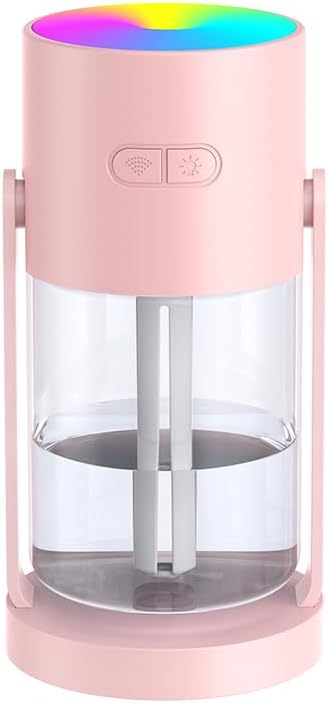 280ml Portable Shake Head Humidifier with Color LED Night Light, USB Personal Desktop Humidifier for Car, Home, Office, Travel, Auto Shutoff, Ultra-Quiet