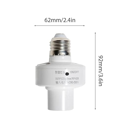 Smart Light Socket, 4 Pack WiFi Light Bulb AdapterApp Control Voice Control Timer Function Group Control Easy Installation for Home Office White 92x62mm (4 Packs)