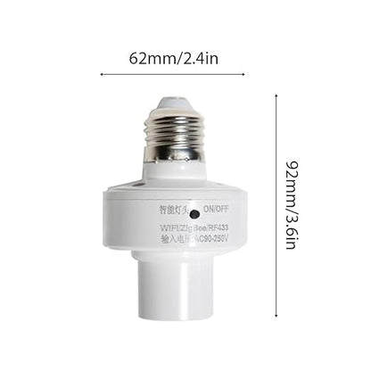 Smart Light Socket, 4 Pack WiFi Light Bulb AdapterApp Control Voice Control Timer Function Group Control Easy Installation for Home Office White 92x62mm (4 Packs)