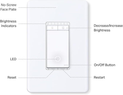 TP-Link Tapo Smart 3 Way Dimmer Switch KIT, Matter Compatible, Energy Monitoring, Neutral Wire Required, Works with Alexa, Siri, Google Home, SmartThings, UL Certified, 2.4GHZ Wi-Fi, Tapo S515D KIT