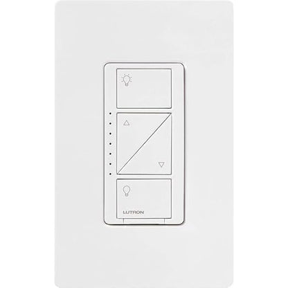 Lutron Caseta Original Smart Dimmer Switch (Lutron Smart Hub Required), for LED Lights, 150 Watt, Single-Pole/3-Way, No Neutral Required, PD-6WCL-WH, White, 4-Pack