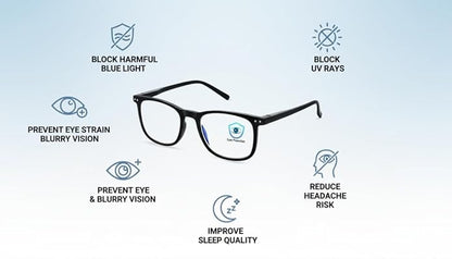 AOSM Blue Light Glasses for Men & Women,Gaming glasses Anti-Glare UV400 Protection,Blue Light Blocking to Relieve Eye Strain