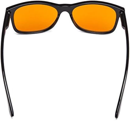 Eyekepper Blue Blocking Amber Glasses for Sleep-Nighttime Eyewear-Special Orange Tinted Glasses for Women Men