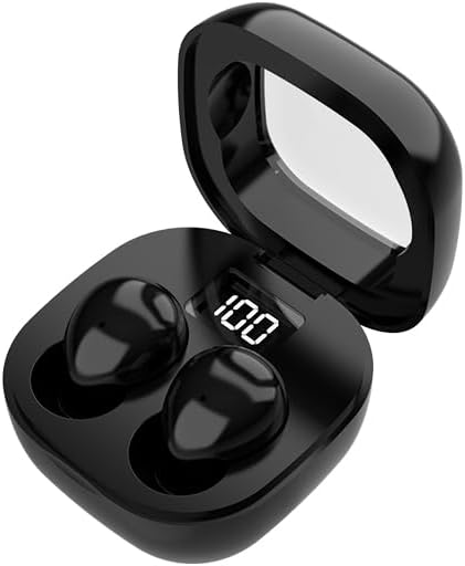 Mini Sleep Earbuds for Side Sleepers, Comfortable Fit Ultra-Light Bluetooth 5.4 Invisible Sleep Headphones, LED Display Portable Case Small Earphones for Sleep Work Sports (Black)