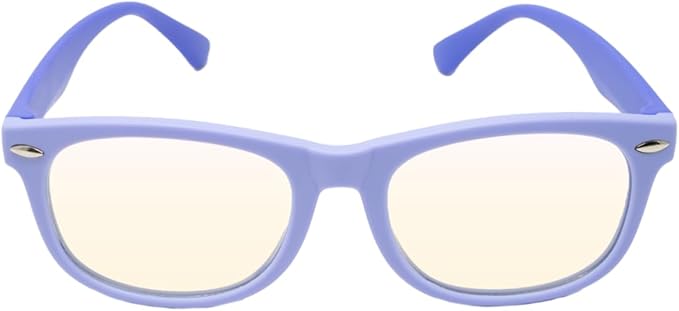 DefenderShield Blue Light Blocking Glasses Kid Series for Computer, Mobile, Gaming, Sleep-Purple - Anti Eye Strain, Headache