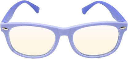 DefenderShield Blue Light Blocking Glasses Kid Series for Computer, Mobile, Gaming, Sleep-Purple - Anti Eye Strain, Headache