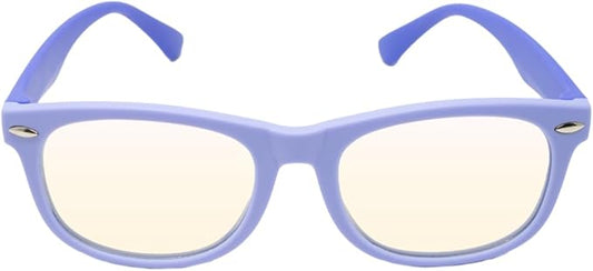 DefenderShield Blue Light Blocking Glasses Kid Series for Computer, Mobile, Gaming, Sleep-Purple - Anti Eye Strain, Headache