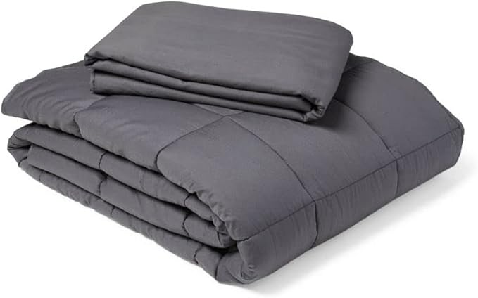 Medline Adult Weighted Blanket and Duvet Cover with Premium Glass Beads, Blanket is 15-lb., 48" x 72", for 140 to 160 lb Adult. 1 ea