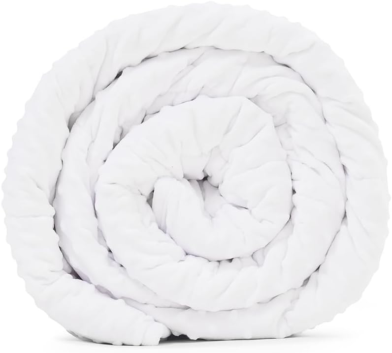TONGDADA Minky Weighted Blanket | 40''x60'',10lbs | Cozy and Soft Minky Weighted Throw Blanket | Luxury Velvet with Premium Glass Beads | White Minky