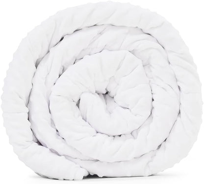 TONGDADA Minky Weighted Blanket | 40''x60'',10lbs | Cozy and Soft Minky Weighted Throw Blanket | Luxury Velvet with Premium Glass Beads | White Minky
