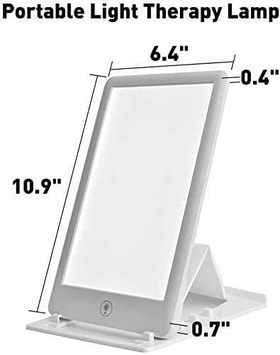 Light Therapy Lamp, UV-Free 10000 Lux LED Bright White Therapy Light, Touch Control with Adjustable Brightness Levels, Timer Function