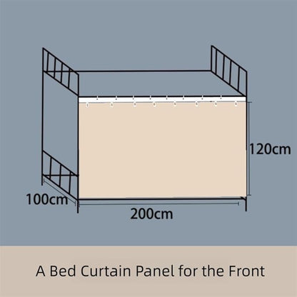 Dormitory Bunk Bed Student Curtains Privacy Blackout Decor for Loft Bottom Gray 1PC