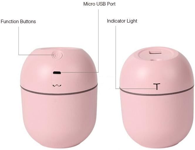 The Mini Ultrasonic USB Humidifier & Essential Oil Diffuser—a Portable Aroma Maker for Home and car, Featuring Soothing LED Night Lamp and Anion Mist with Green Pink White Color. (Green)