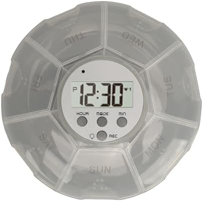 Case with Alarm, Weekly Medicines Setting Up Voice Reminders with Recording Playback Function 7 Day Medication Times Dispenser The Elderly Blind Person