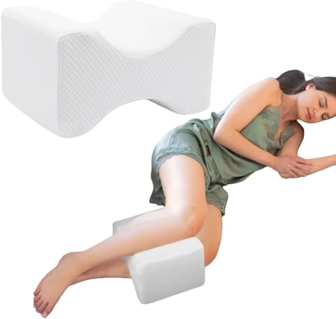 Jan Bark 14” Knee Pillow for Side Sleepers Memory Sponge Support Leg Pillow for Side Sleeping Aligns Spine, Relief for Sciatica, Back, Hips, Knees, Joints
